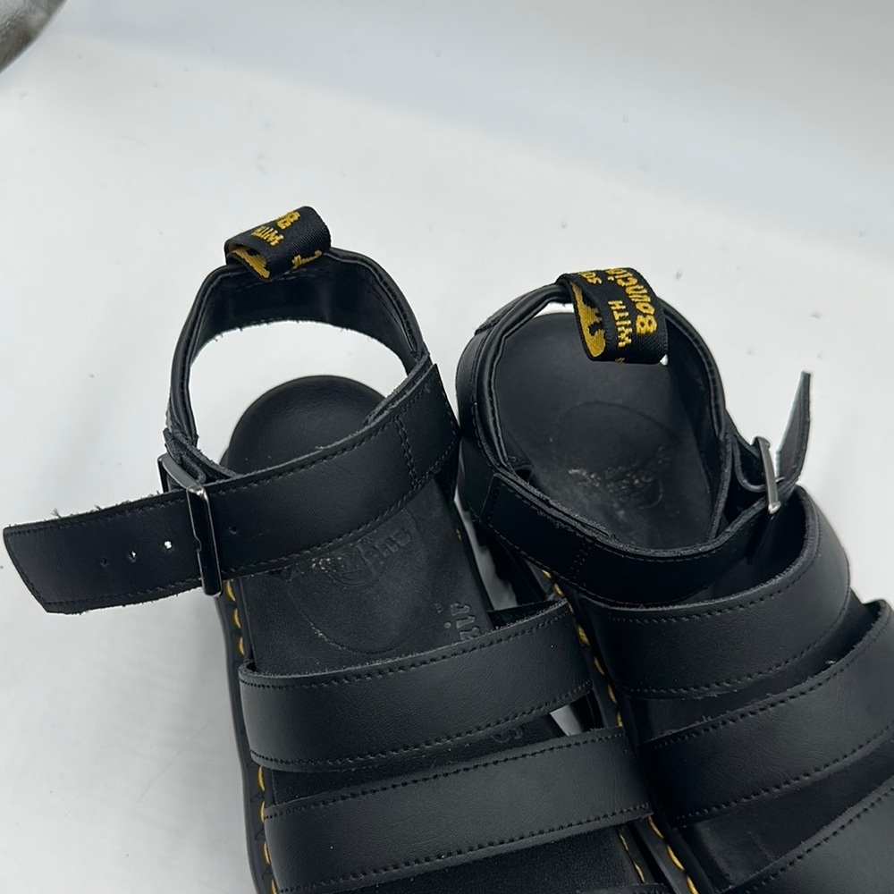 Dr Martens Size US 8L Platform Black Leather Sandals - Picture 3 of 5